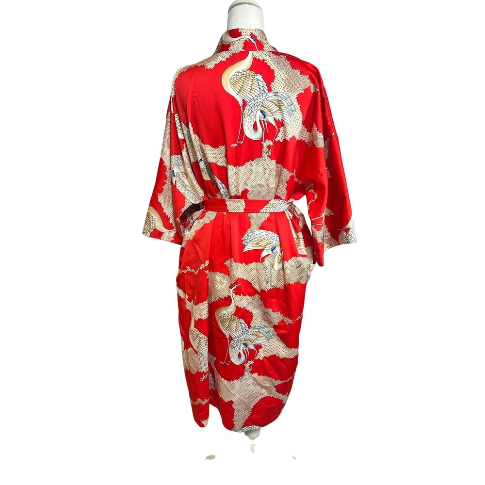Vintage Tori Richard Honolulu red & cream kimono robe - Picture 5 of 6